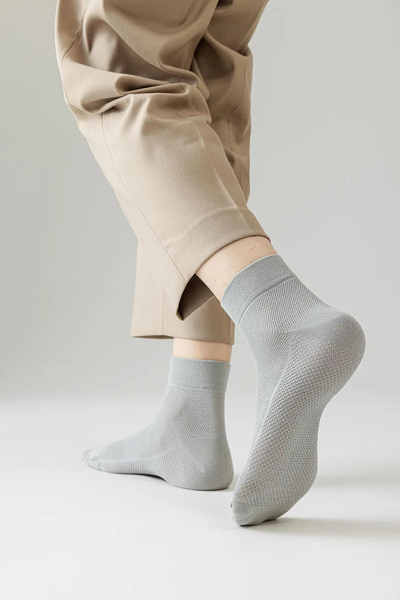 Bamboo Socks Thin Summer Men's Breathable Socks Absorbent Deodorant Bamboo Fiber Mesh Short Sock