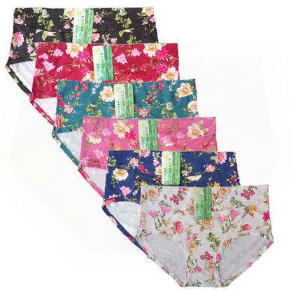 Bamboo Fiber Panties,Plus Sizes Underwear Panties,Women's Panties With Floral Pattern,Mid-waist Women's Briefs,Large Panty Woman