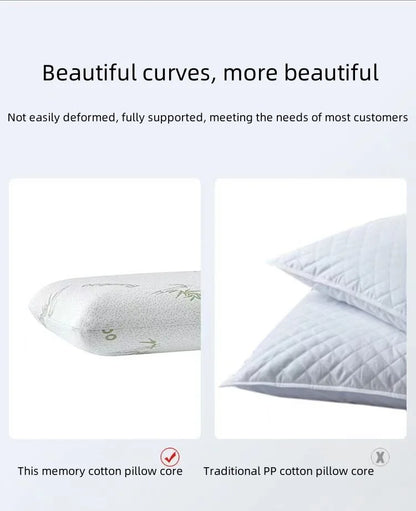 Bamboo fiber slow rebound bread memory pillow for protection, space cotton invisible zipper design, single person adult pillow c