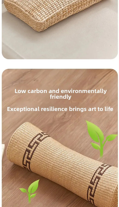 Bamboo Wife round Neck Pillow Straw Cervical Sleeping Bed Cushion for Pregnant Women Household Comfortable Pillow