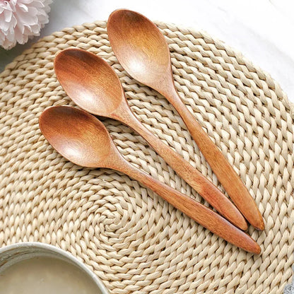 Wooden Spoon Bamboo Kitchen Cooking Utensil Tool Soup Teaspoon Catering for Kicthen Wooden Spoon Bamboo Spoon Dinner Spoon