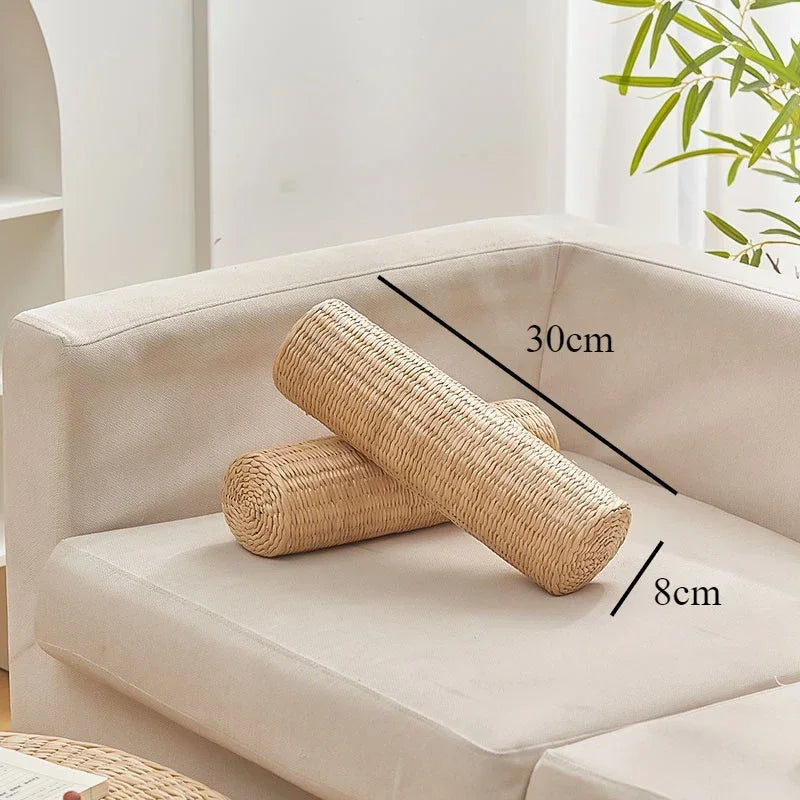 Bamboo Wife round Neck Pillow Straw Cervical Sleeping Bed Cushion for Pregnant Women Household Comfortable Pillow