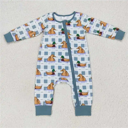 Wholesale Newborn Baby Boy Bamboo Camo Clothing Long Sleeves Zipper Jumpsuit Kids Children Toddler Spring Fall One-piece Romper