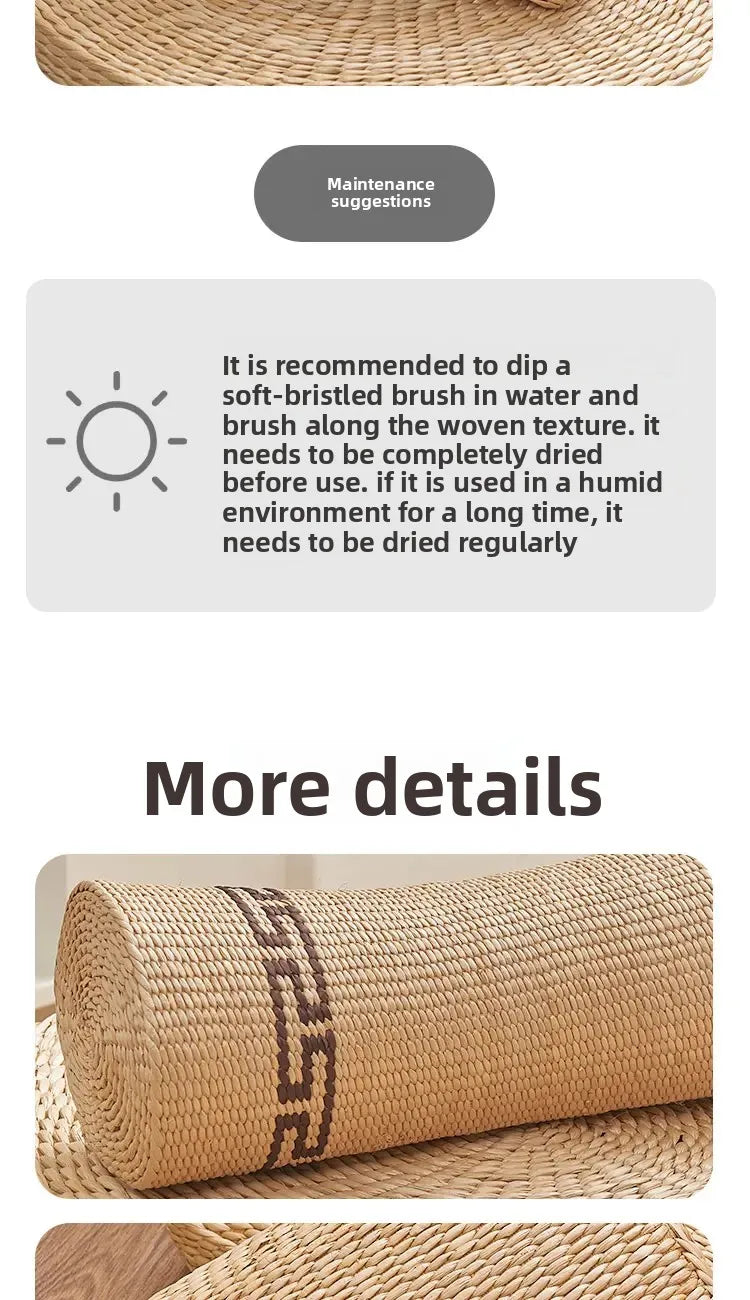 Bamboo Wife round Neck Pillow Straw Cervical Sleeping Bed Cushion for Pregnant Women Household Comfortable Pillow