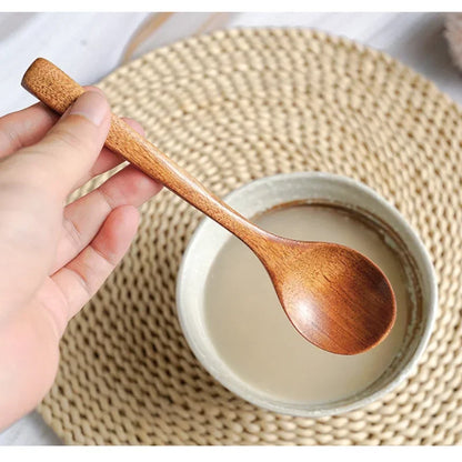 Wooden Spoon Bamboo Kitchen Cooking Utensil Tool Soup Teaspoon Catering for Kicthen Wooden Spoon Bamboo Spoon Dinner Spoon