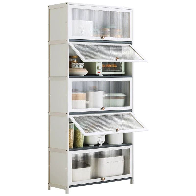 Factory Price Freestanding Kitchen Bamboo Cabinet With Flipping-up Dustproof Door Kitchen Storage Cabinet