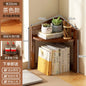 Kitchen Corner Bamboo Rack, Multi-Tier Storage Organizer, Freestanding Bookshelf for Cooking Utensils or Pantry Supplies