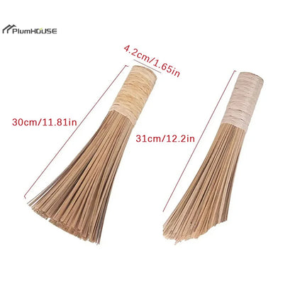 Kitchen Natural Bamboo Pot Washing Brush Bamboo Wok Cleaning Whisk Brush Household Kitchen Clean Tool With Comfortable Handle