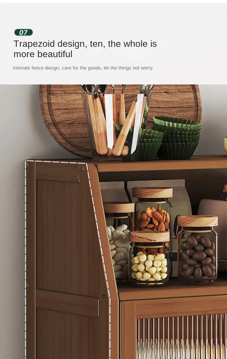 dining room Bamboo solid wood kitchen cabinets furniture sideboard side table furniture living room alacena Display cabinet