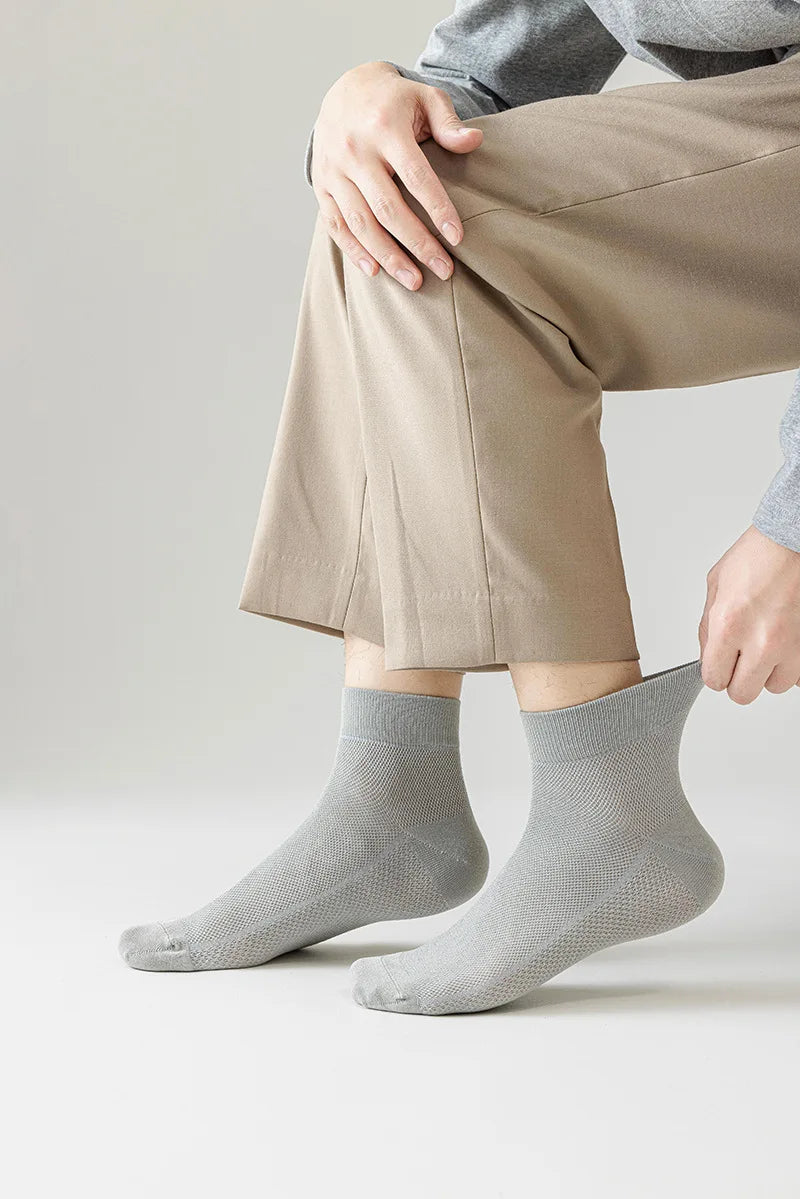 Bamboo Socks Thin Summer Men's Breathable Socks Absorbent Deodorant Bamboo Fiber Mesh Short Sock