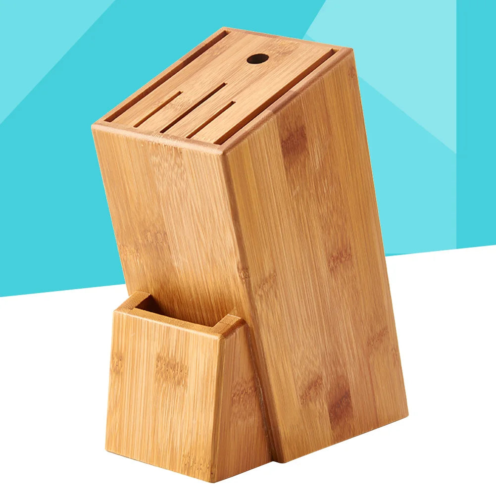 Bamboo Knife Block Stand Organizerbamboo Holder Bamboo Rack Kitchen Rack Wood Block Kitchen Accessories