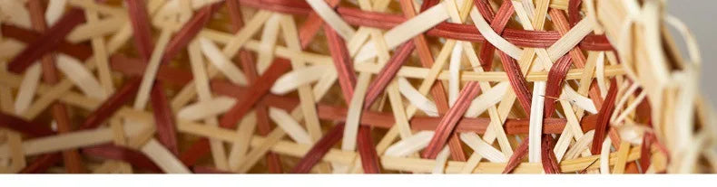 Kitchen Home Use Round Hand Woven Bamboo Storage Basket Rustic Foldable Basket for Fruit Snack Vegetable & Dirty Clothes Frame