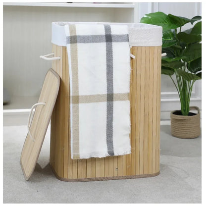 Bamboo Laundry Basket Breathable Woven Knit Laundry Basket Large Capacity Laundry Basket Environmentally Friendly Laundry Basket