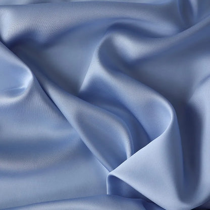 100%Organic Eucalyptus Plain Blue Flat Bed Sheets Lyocell Silky Soft Smooth Breathable Gentle to Skin Pillow shams
