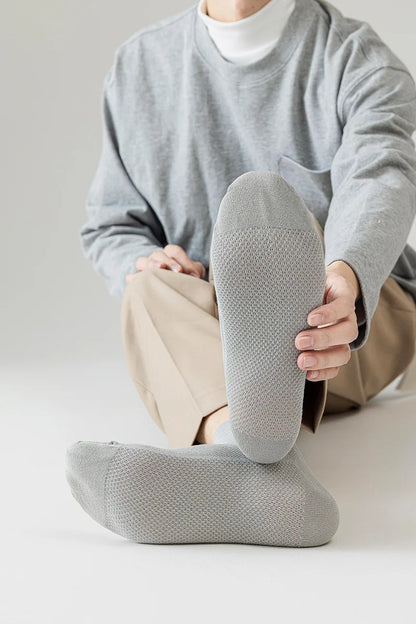 Bamboo Socks Thin Summer Men's Breathable Socks Absorbent Deodorant Bamboo Fiber Mesh Short Sock