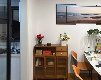 dining room Bamboo solid wood kitchen cabinets furniture sideboard side table furniture living room alacena Display cabinet